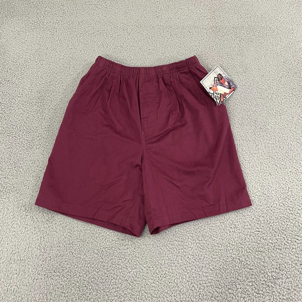 Vintage Express Chino‎ Shorts Men M Burgundy 90s Skater Drawstring NWT